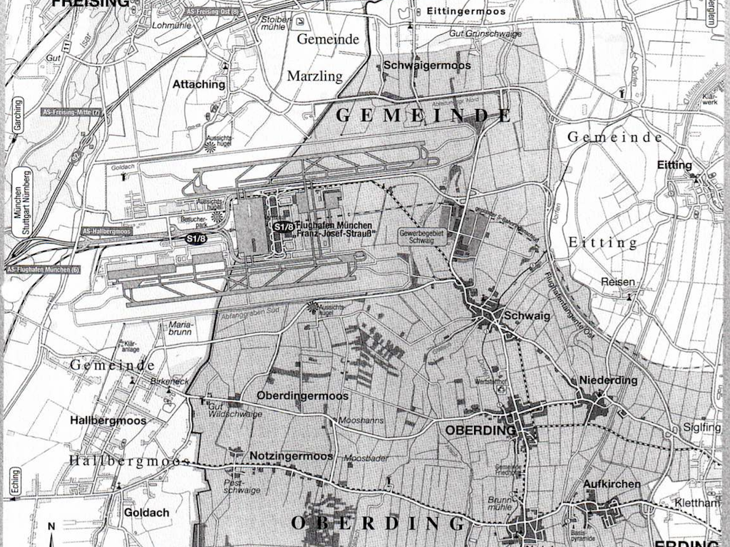 Lageplan / Gemeindegebiet der Gemeinde Oberding